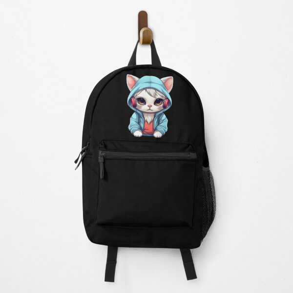 Item preview, Cat Wearing Headphones & Hoodie (Black) designed and sold by vasetti-press.