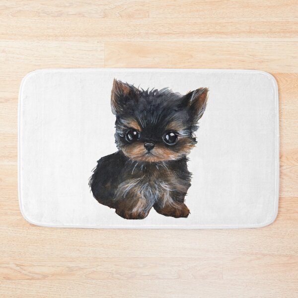 Item preview, Yorkshire Terrier puppy watercolour painting designed and sold by Funsize-Art.