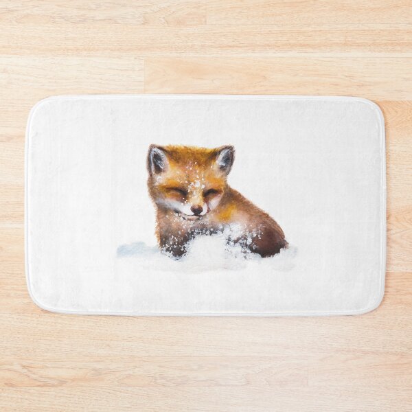Item preview, Red Fox pup in the Snow watercolour painting designed and sold by Funsize-Art.