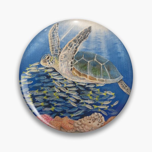 Item preview, Turtle Swimming Over Tropical Reef designed and sold by TracyJay.