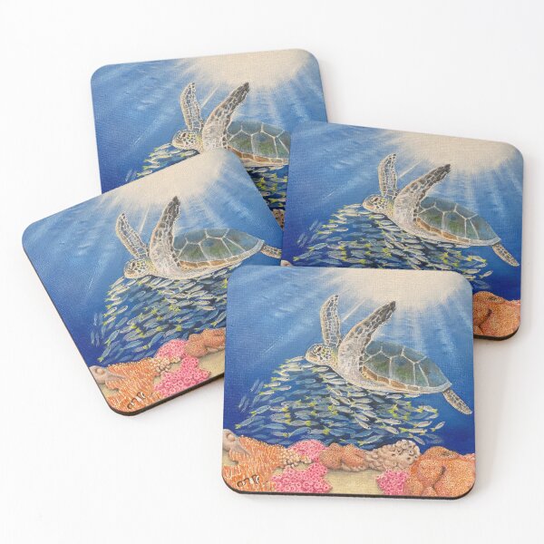Item preview, Turtle Swimming Over Tropical Reef designed and sold by TracyJay.