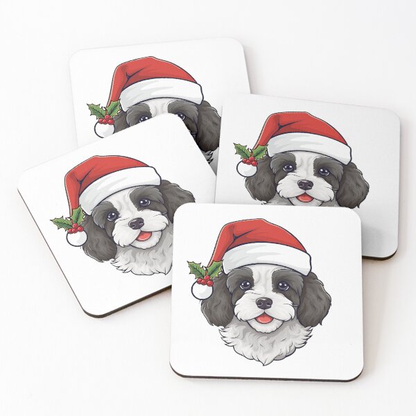 Item preview, Christmas Cavapoo Cavoodle -  Black and White designed and sold by wotsthis.
