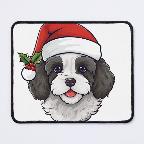Item preview, Christmas Cavapoo Cavoodle -  Black and White designed and sold by wotsthis.