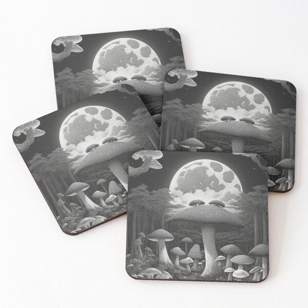 Item preview,  Nature Landscape Mushroom Black and White designed and sold by chigara.