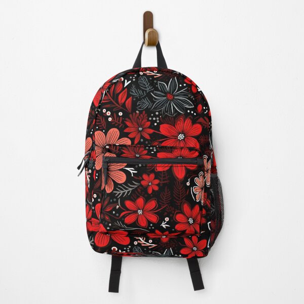 Item preview, Flowers Black and Red Pattern v.2 designed and sold by somruedee.
