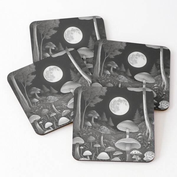 Item preview,   Nature Landscape Mushroom Black and White designed and sold by chigara.