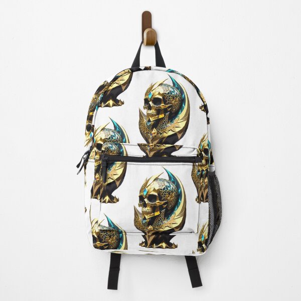 Item preview, Aquamarine and gold skull designed and sold by MadinaFatt.