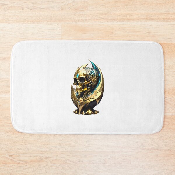 Item preview, Aquamarine and gold skull designed and sold by MadinaFatt.