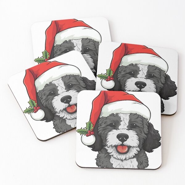 Artikelvorschau, Weihnachts-Doodle-Doodle-Hund – Schwarz und Weiß entworfen und verkauft von wotsthis.