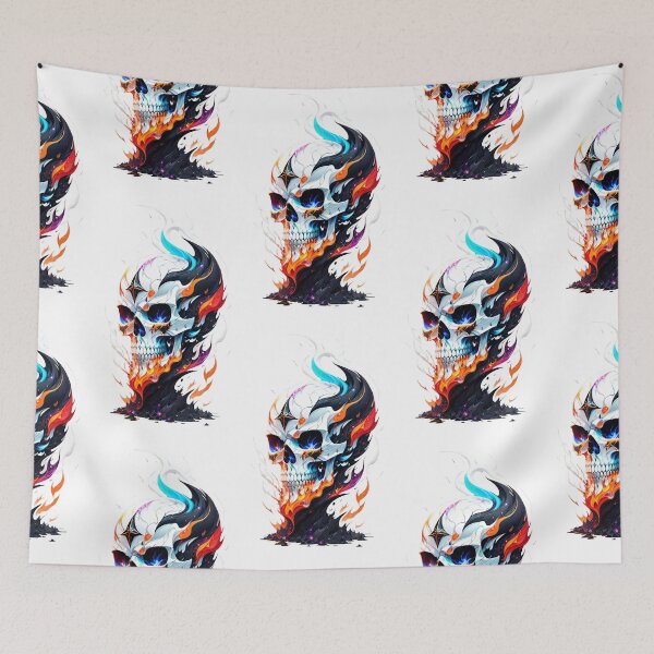 Item preview, Fiery white skull designed and sold by MadinaFatt.