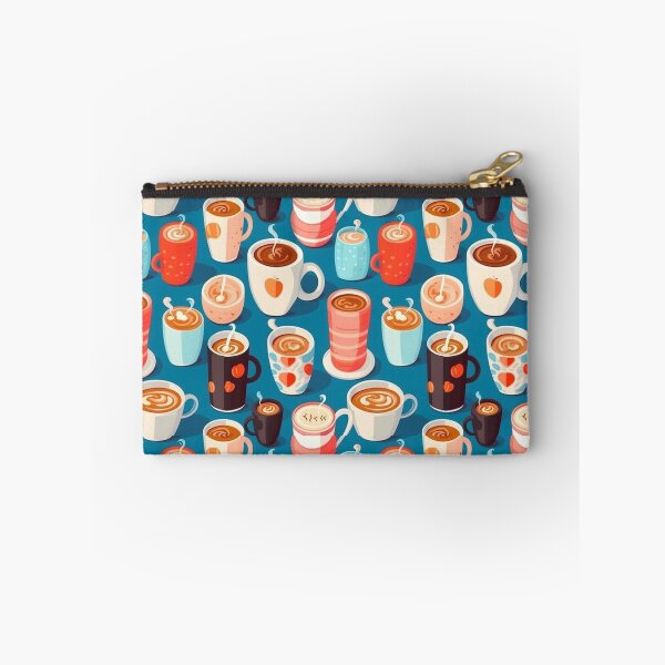 Item preview, Different types of coffee in cartoon style seamless pattern designed and sold by MiraCleAI.