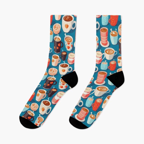 Item preview, Different types of coffee in cartoon style seamless pattern designed and sold by MiraCleAI.