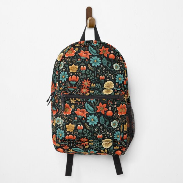 Item preview, Flowers Black Background Pattern designed and sold by somruedee.