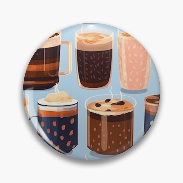 Item preview, Different types of coffee in cartoon style seamless pattern designed and sold by MiraCleAI.