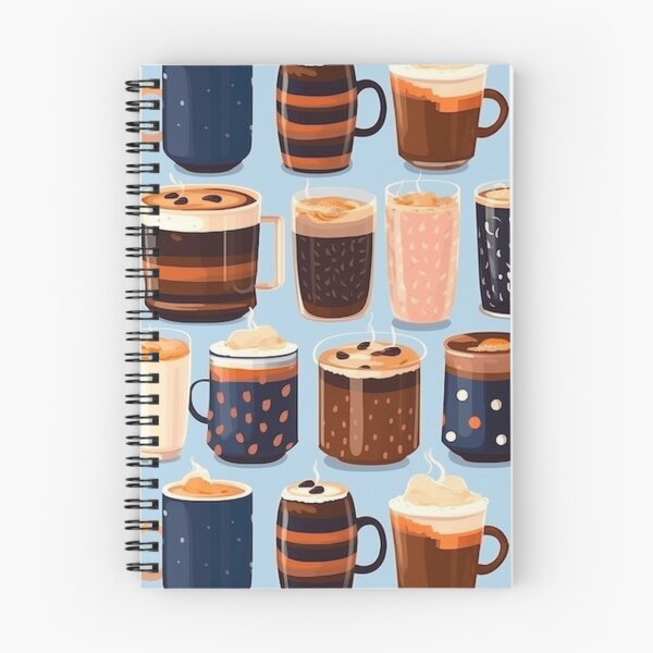 Item preview, Different types of coffee in cartoon style seamless pattern designed and sold by MiraCleAI.