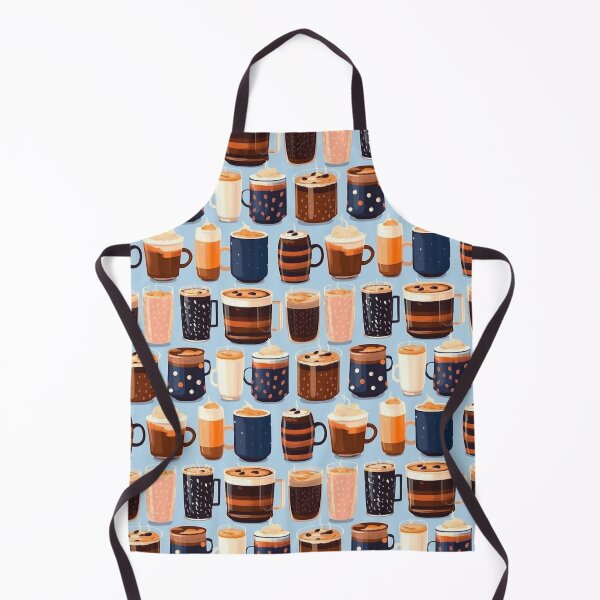 Item preview, Different types of coffee in cartoon style seamless pattern designed and sold by MiraCleAI.