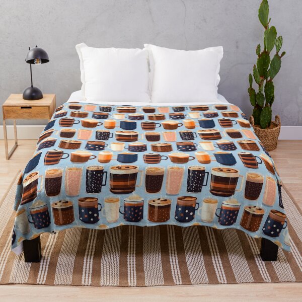 Item preview, Different types of coffee in cartoon style seamless pattern designed and sold by MiraCleAI.