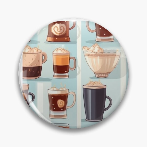 Item preview, Different types of coffee in cartoon style seamless pattern designed and sold by MiraCleAI.