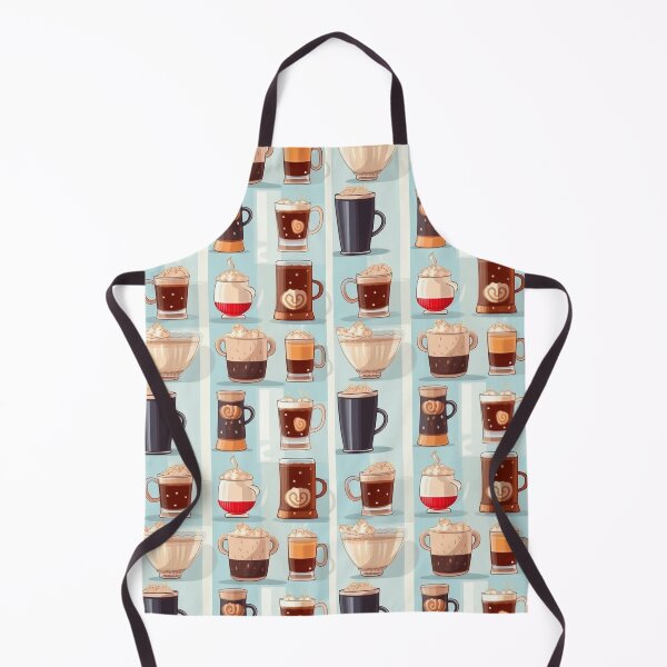 Item preview, Different types of coffee in cartoon style seamless pattern designed and sold by MiraCleAI.