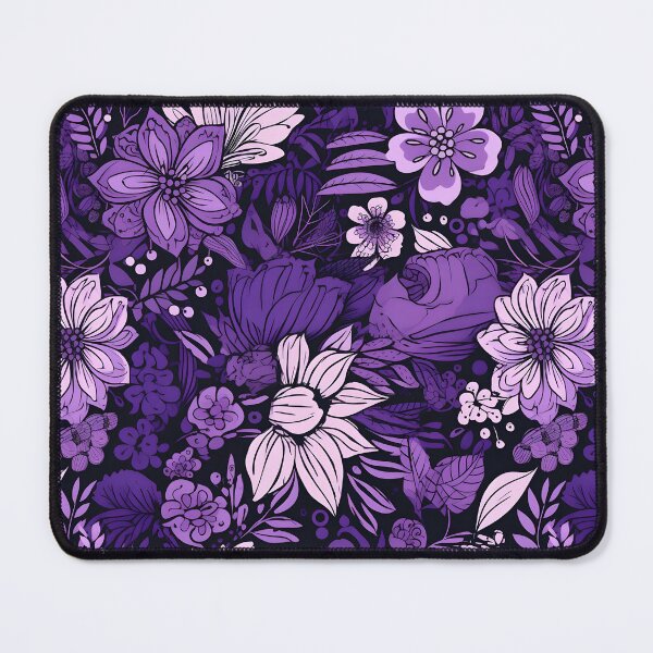 Item preview, Flowers Black and Purple Pattern designed and sold by somruedee.