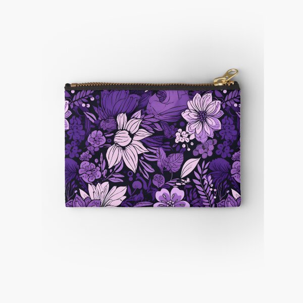 Item preview, Flowers Black and Purple Pattern designed and sold by somruedee.