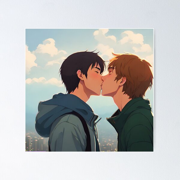 Kissing Anime Couple Anime Girl Boy Cute Kiss Poster by ChriizzGoku