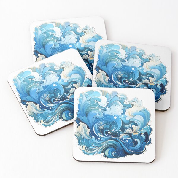 Item preview, Blue wave sticker designed and sold by MiraCleAI.