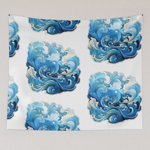 Item preview, Blue wave sticker designed and sold by MiraCleAI.