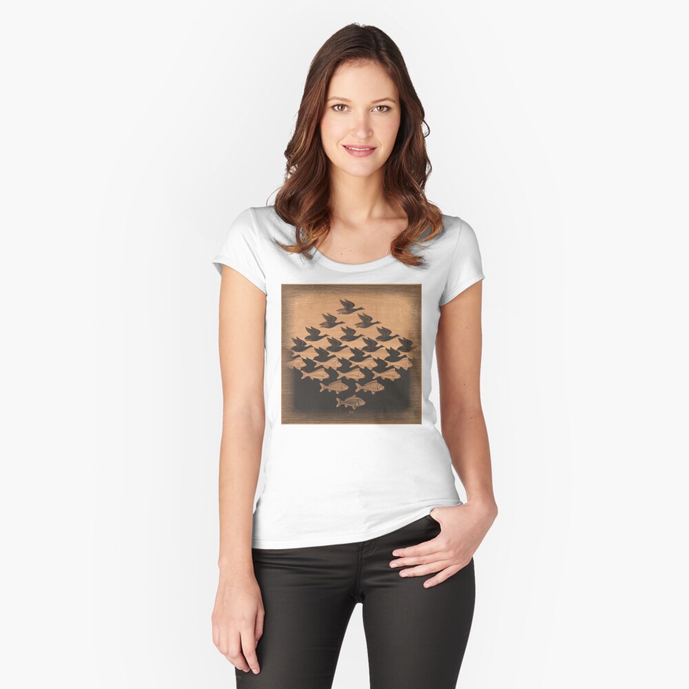Vista previa del artículo con la obra «Camiseta entallada de cuello ancho», diseñado y vendido por realQ.