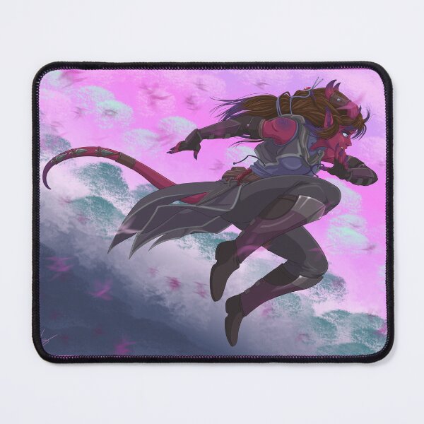 Artikelvorschau, Tristana Toivo – Tiefling Rogue Leaping Action Pose entworfen und verkauft von WhimWerecat.