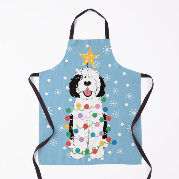 Artikelvorschau, Schwarz-weißer Sheepadoodle-Weihnachtsbaum 3 entworfen und verkauft von Lulupainting.