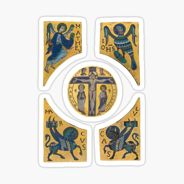 Item preview, Crucifixion with evangelists from 12th century designed and sold by CarolusMarcus.