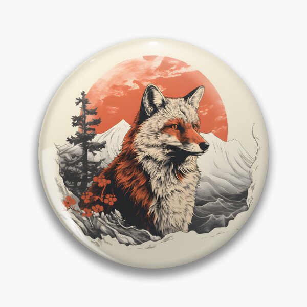 Item preview, Japanese Fox Kitsune designed and sold by Yana Grech.