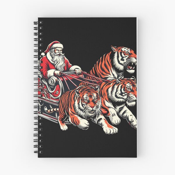 Item preview, tigers santa claus pulling sleigh designed and sold by LemuellTrends.