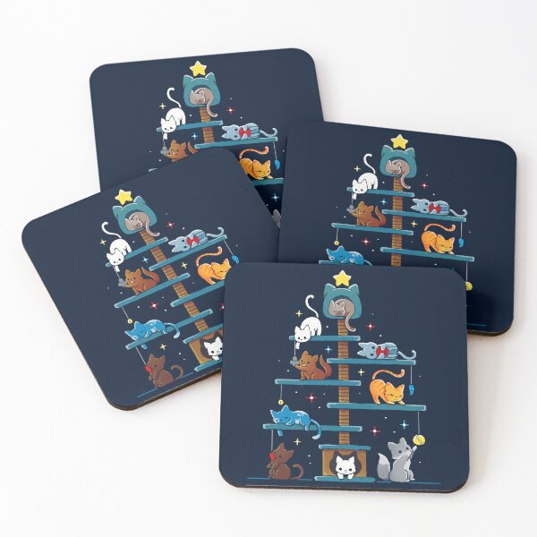 Item preview, Christmas Tree House Cats designed and sold by VallinArt.