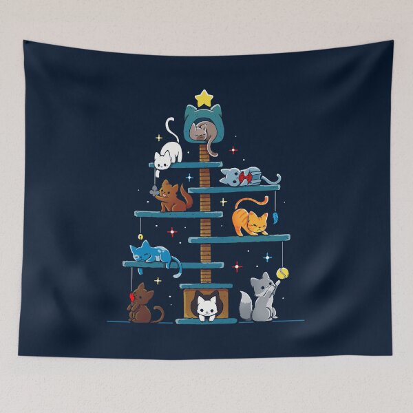 Item preview, Christmas Tree House Cats designed and sold by VallinArt.