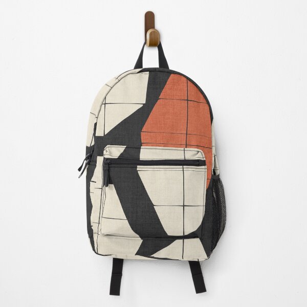 Item preview, Geometric Shapes Pattern Black Cream Red designed and sold by FAROSSTUDIO.