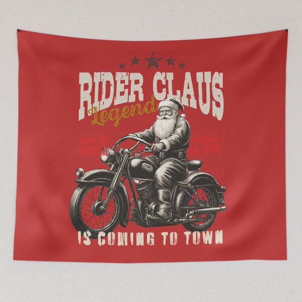 Item preview, Santa Claus classic motorcycle rider  designed and sold by VieBelieve.