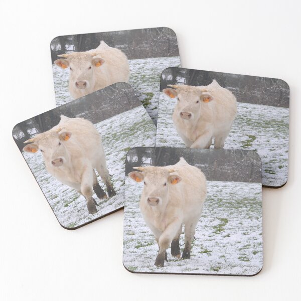 Item preview, Cow with horns - white cow - fluffy cow - snow cow designed and sold by animal-animal.