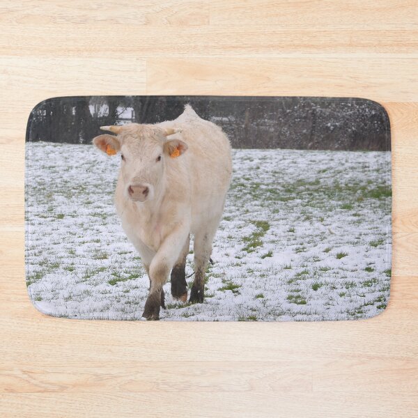 Item preview, Cow with horns - white cow - fluffy cow - snow cow designed and sold by animal-animal.