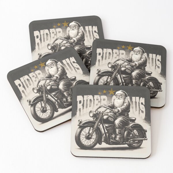 Item preview, Santa Claus biker. Vintage classic motorcycle designed and sold by VieBelieve.