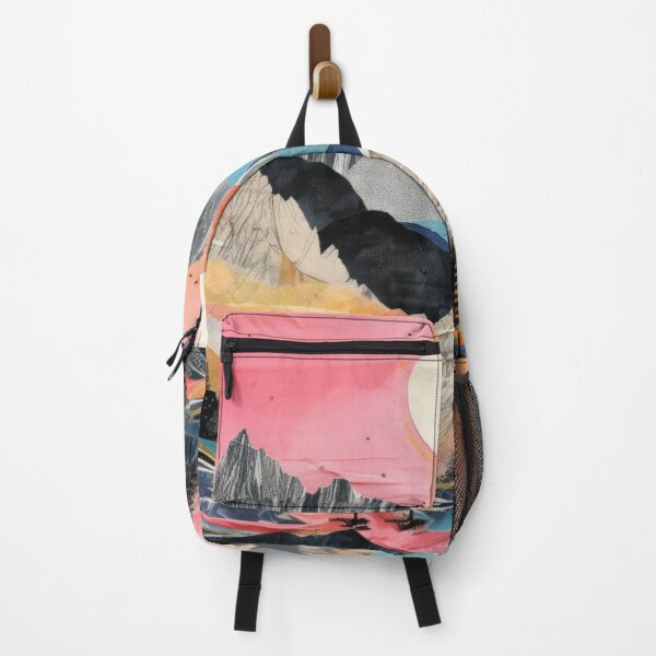 Item preview, Mixed Media Collage Mountains Scenery Colorful Nature Art Print designed and sold by GulDesignCo.