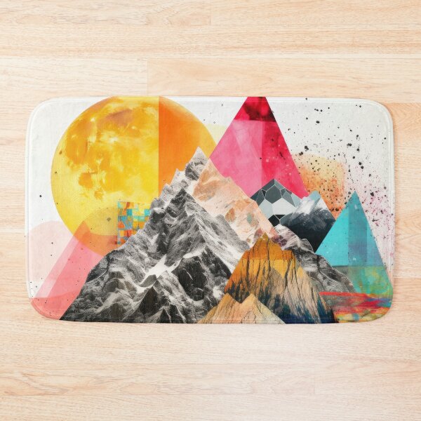 Item preview, Mixed Media Collage Mountains Scenery Colorful Abstract Art Print designed and sold by GulDesignCo.
