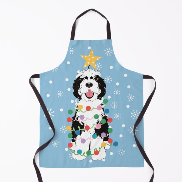 Artikelvorschau, Schwarz-weißer Sheepadoodle-Weihnachtsbaum 1 entworfen und verkauft von Lulupainting.