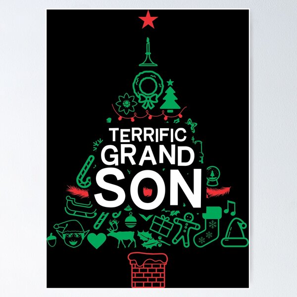 Aperçu de l'œuvre Formidable petit-fils - Arbre de Noël - Noël créée et vendue par Vector-Artist.