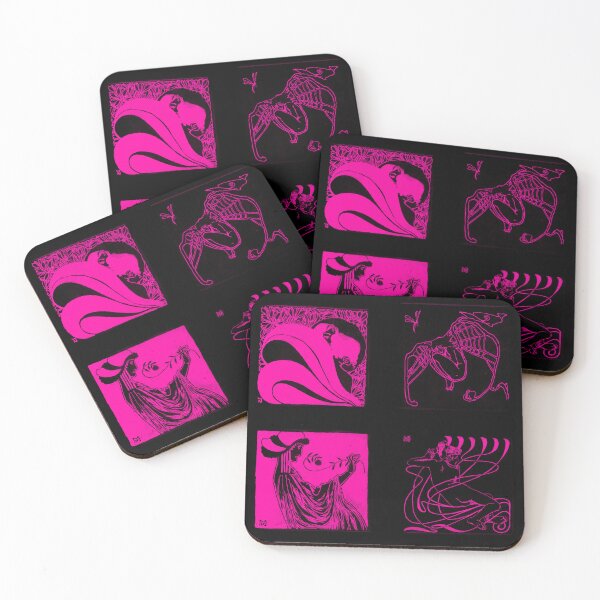 Item preview, Art Nouveau Vignettes - Hot Pink designed and sold by toydinosaur.
