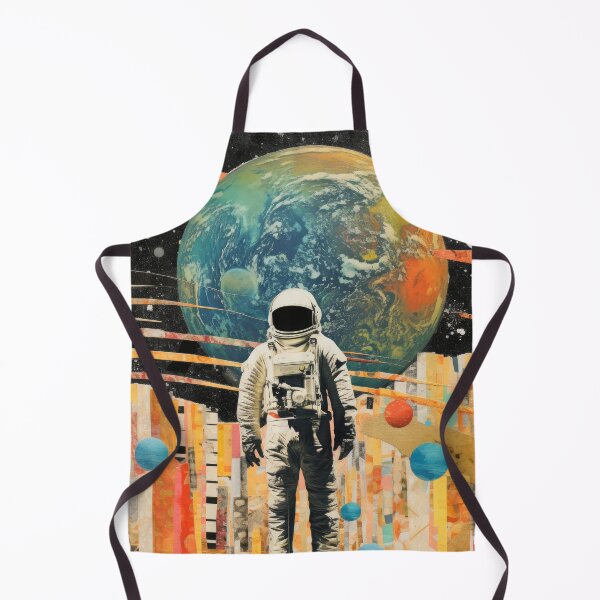 Item preview, Mixed Media Collage Astronaut in Space Colorful and Surreal Art Print designed and sold by GulDesignCo.