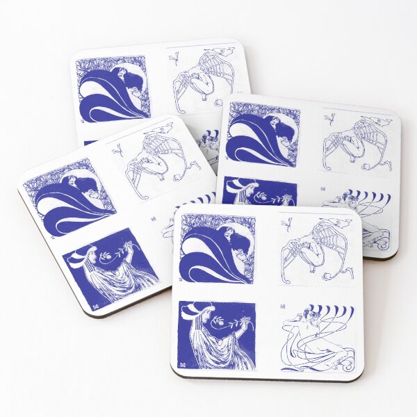 Item preview, Art Nouveau Vignettes - Royal Blue designed and sold by toydinosaur.