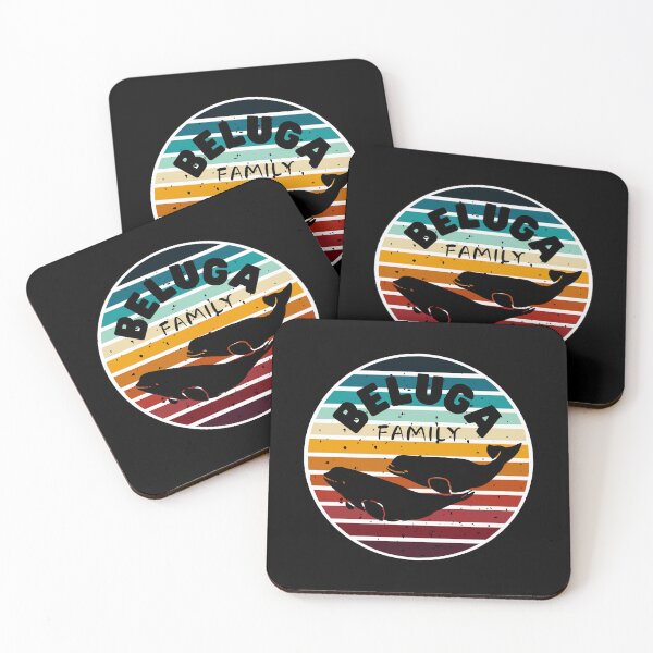 Item preview, Beluga Whales Swimming Retro Illustration designed and sold by kuremureDesign.