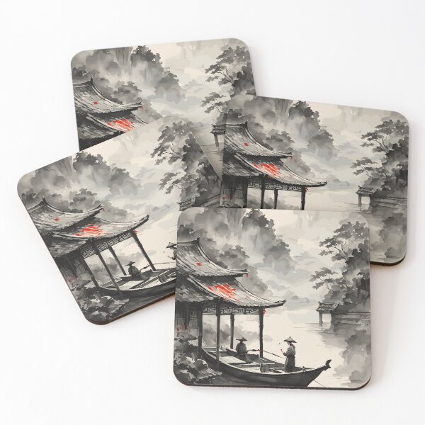 Item preview, chinese ink painting scroll designed and sold by scoztimez.